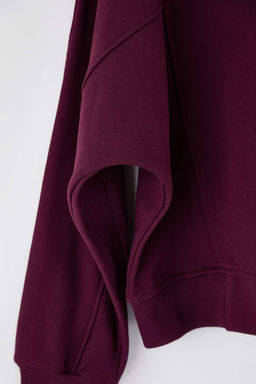 Haki Premium Oversize/Genis Kal?p Dik Yaka Kal?n Ici Polarl? Orme Sweatshirt TWOAW26SW00205 - Trendyolmilla фото 13