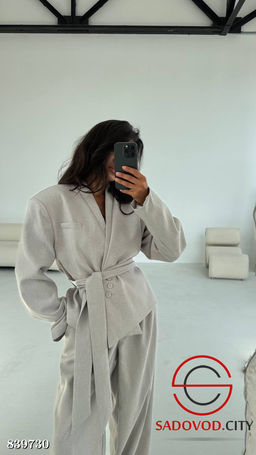 Жакет на запах с поясом + широкие брюки - Bruno фото 3