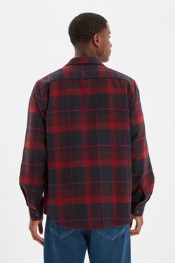 TRENDYOL MAN Bordo Cift Cep Kapakl? Regular Fit K?sl?k Oduncu Kareli Gomlek TMNAW21GO0031 - Trendyolmilla фото 16