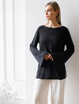 Джемпер из вискозы тонкой вязки с люрексом