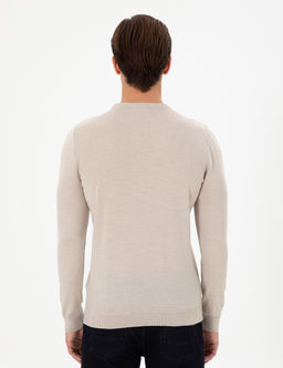 Erkek Slim Fit Bisiklet Yaka Ta_ Melanj Kazak - U.s. polo assn фото 5