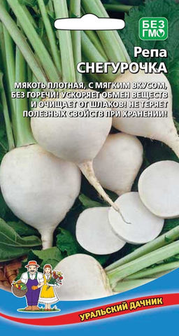 Репа СНЕГУРОЧКА Мякоть плотная, с мягким вкусом, без горечи! Ускоряет обмен веществ и очищает от шлаков! Не теряет полезных свойств при хранении!