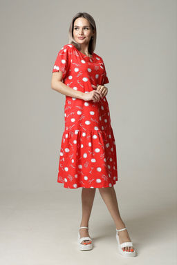 Платье женское П-157 (кулирка) Красная - Elenatex фото 11