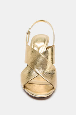 LAMINATED EFFECT HEELED SANDALS - Zara фото 2