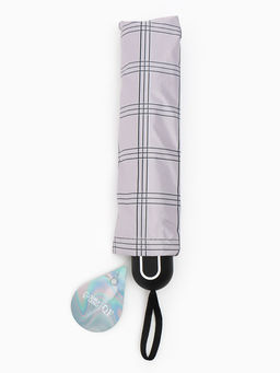 Зонт мех R47/55 8сп 4сл эпонж В/У УФ КЛЕТКА прямая ручка с/рез розовый пакет