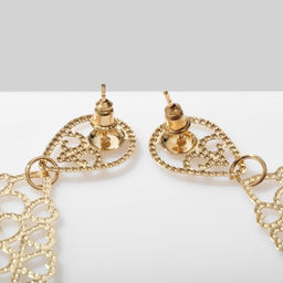 Серьги висячие Ажур цветочный вальс, цвет золото, 8см - Queen fair фото 3