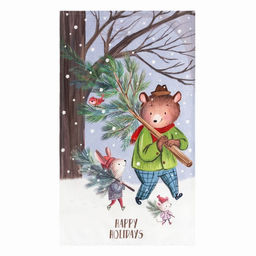 Новогоднее полотенце Этель Happy holidays 40х73см, 100% хл, саржа 190 гр/м2  фото 3