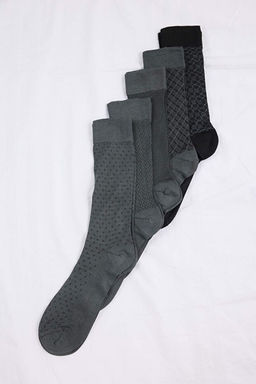 Gri 5li Paket Desenli Soket Tam Boy _orap TMNSS26CO00016 - Trendyolmilla фото 2