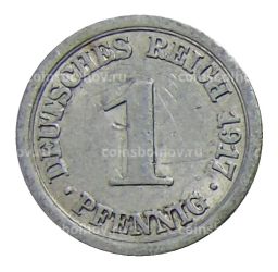 Монета 1 пфенниг 1917 года А Германия