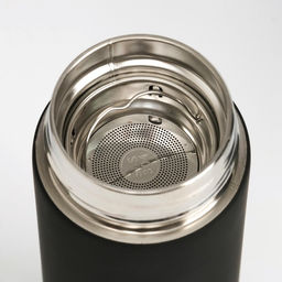 Термос Мастер К Basic, 500 мл, с ситечком, с датчиком температуры, сохраняет тепло 10 ч, нержавеющая сталь, чёрный