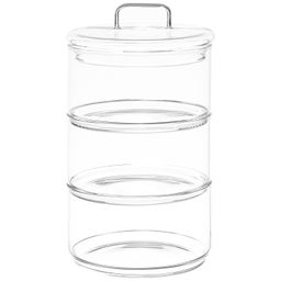 Банка д/хранения 3-х секционная 400 мл 11,5*11,5*20 см "Crystal glass" + стеклянная крышка, стекло