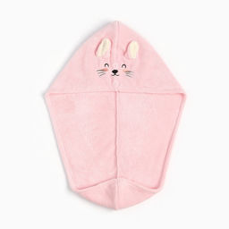 Полотенце-чалма для сушки волос Этель «Милашка» цвет розовый, 65×25 см, 100% п/э