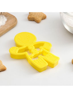 Форма для печенья новогодняя «Пряничный человечек», вырубка, штамп, 11.3×8.5×1.4 см, пластик, жёлтая