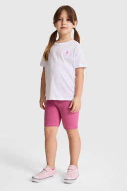 K_z _ocuk Beyaz Bisiklet Yaka Basic Ti__rt - U.s. polo assn фото 4