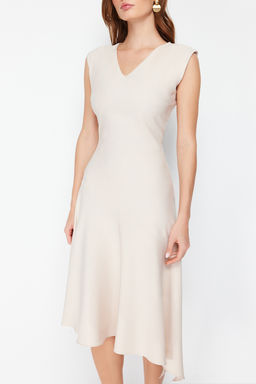 Tas Etegi Asimetrik Midi Dokuma Elbise TWOSS24EL00513