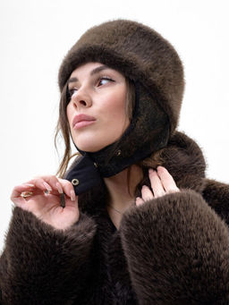 Т26-22 Таблетка кубанка вельветовая с мехом "норка"