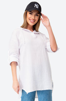 Женская хлопковая туника оверсайз из муслина Happy Fox  фото 8