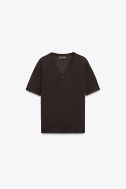 100% WOOL SHORT SLEEVE TOP - Zara фото 12