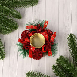 Подсвечник на одну свечу «Красный» 10×4 см, d=4 см