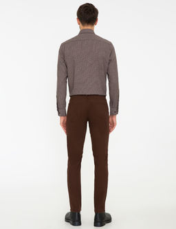 Kahverengi Slim Fit Kanvas Pantolon