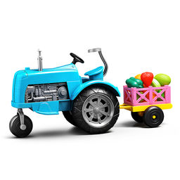 Трактор "Ферма" с овощами, в коробке