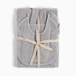 Набор Крошка Я (полотенце-уголок, рукавица, нагрудник), серый, 100% хл, 360 гр/м2  фото 9