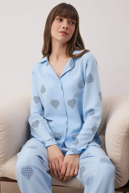 Ekru %100 Pamuklu Kapli Dokuma Pijama Tak?m? THMAW26PT00025 - Trendyolmilla фото 16