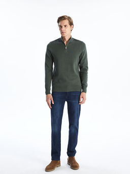 Dik Yaka Uzun Kollu Erkek Triko Kazak