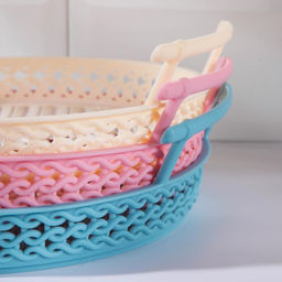 Поднос пластиковый с ручками «Петли», 22,5×6 см, цвет МИКС