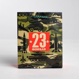 Пакет ламинированный вертикальный С 23 февраля!, ML 23 27 11,5 см - Дарите счастье фото 2
