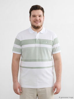 Polo Yaka ?izgili Merserize G?r?n?ml? Erkek Ti??rt