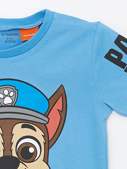 Bisiklet Yaka K?sa Kollu Paw Patrol Bask?l? Erkek Bebek Ti??rt 3l? - Waikiki фото 3