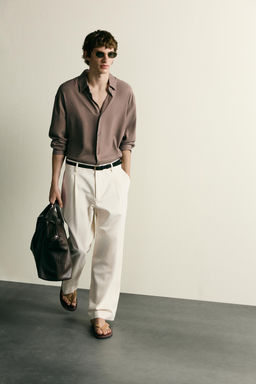 CAMISA FLUIDA RELAXED FIT / Gris topo - Zara фото 7