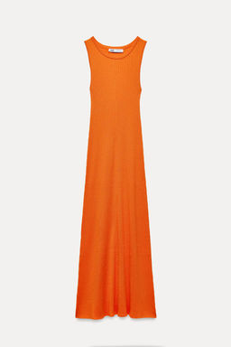 LONG RIBBED KNIT DRESS - Zara фото 5