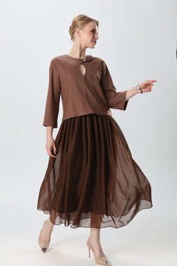 Платье NIKVA н1009-2 капучино  фото 7