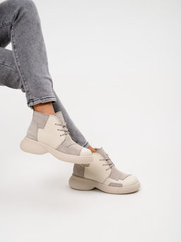 Ботинки 305.927be.Бежевый стар+каменная замша/байка