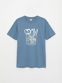 Erkek ?ocuk Bisiklet Yaka Bask?l? Ti??rt