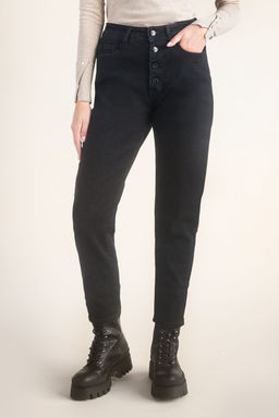 Джинсы mom-fit с застежкой на болты