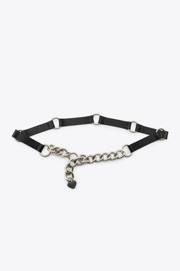 LEATHER CONTRAST CHAIN BELT - Zara фото 4