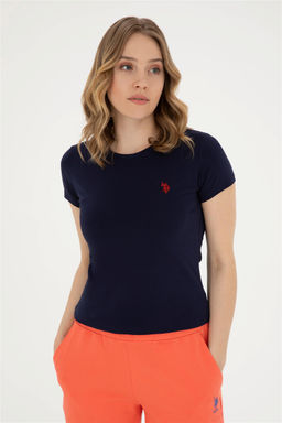 Женская темно-синяя базовая футболка Неожиданная скидка в корзине - U.s. polo assn фото 3