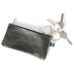 Футляр для ключей Croco-кл-500 (на молнии) натуральная кожа зеленый тем пулл-ап (205) 208509  фото 3