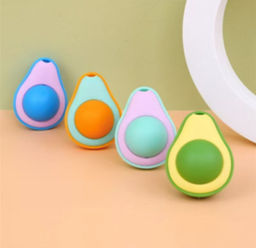 Цена за 6 шт. Игрушка для кошек мячик вращающийся "Счастливый хвост!", цвет желтый/зеленый, 6*4,6см