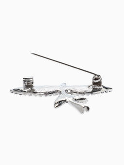 Брошь «Летучая рыба», цвет серебро