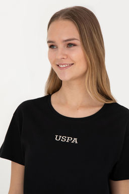 Женская черная футболка с круглым вырезом - U.s. polo assn фото 9