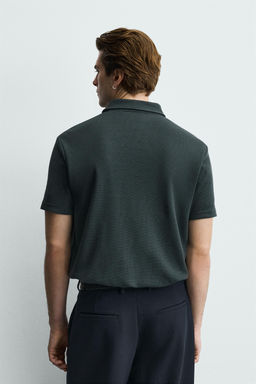 POLO ESTRUCTURA WAFFLE / Verde azul - Zara фото 3