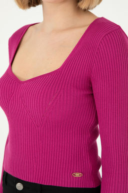 Женский свитер цвета фуксии - U.s. polo assn фото 7