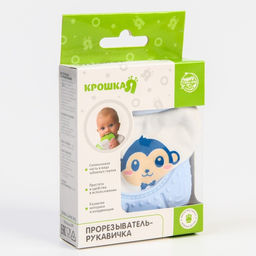 Прорезыватель рукавичка Обезьянка Манки, цвет синий, Крошка Я  фото 4