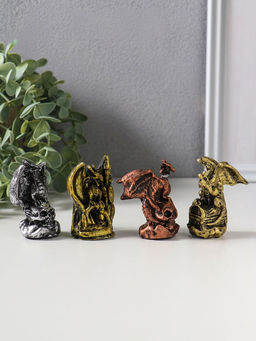 Сувенир полистоун "Мрачный дракон" набор 4 шт 3х4,7х6 см