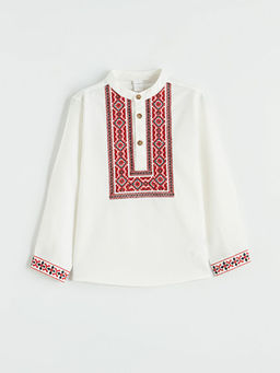 Hakim Yaka Erkek Bebek Nak??l? Poplin G?mlek