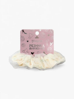 Цена за 2 шт. Резинка для волос «Цветы» бежевая, Принцессы Дисней